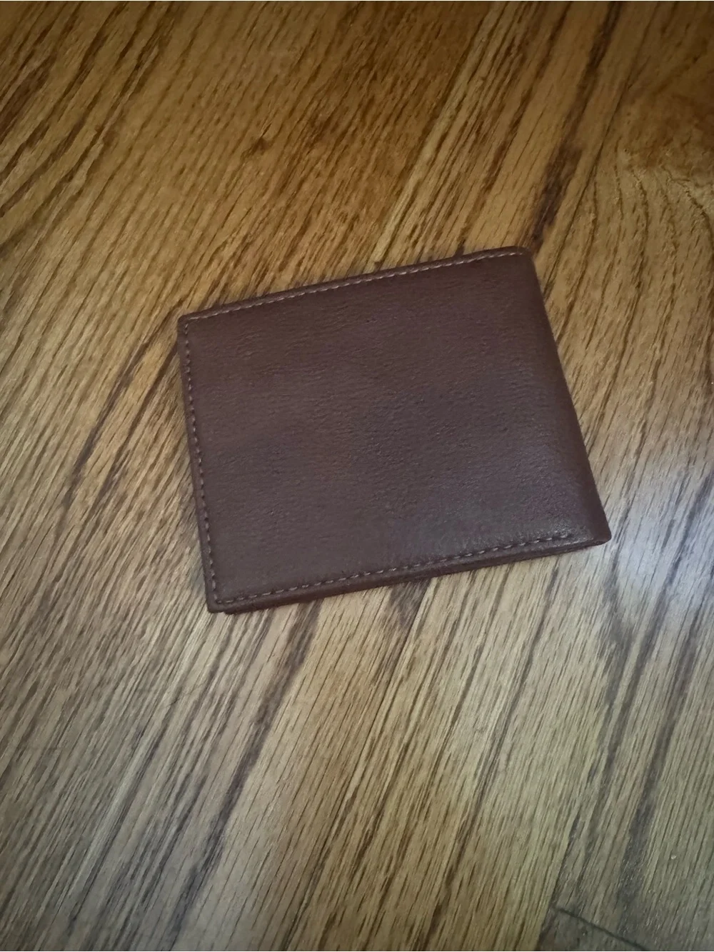 Lee Brown Leather Wallet with Metal Logo Plaque